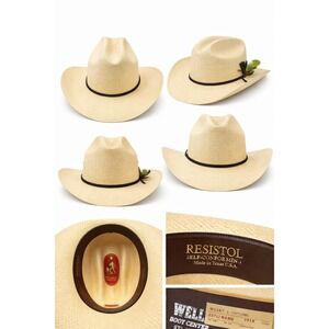 Resistol Cattleman Straw Cowboy Hat Natural Vinylcote Western Made USA